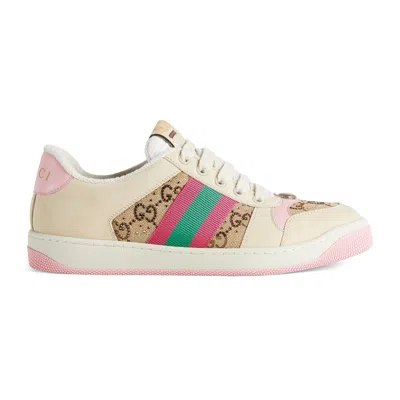 Gucci Gg Supreme Fabric Sneakers With Web Motif In Multi