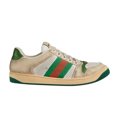 Pre-owned Gucci Screener Distressed 'green Orange' In White