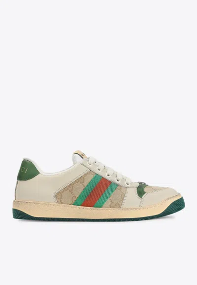 Gucci Screener Distressed Low-top Sneakers In Multi