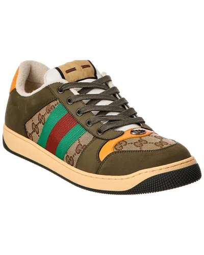 Gucci Screener Gg Canvas & Leather Sneaker In Brown