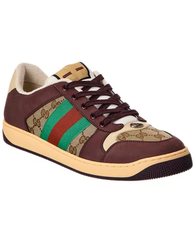 GUCCI GUCCI SCREENER GG CANVAS & LEATHER SNEAKER