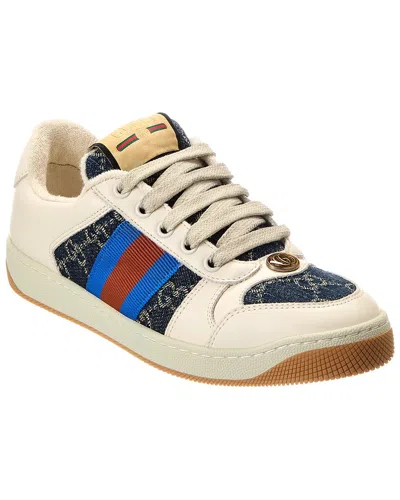 Gucci Screener Gg Canvas & Leather Sneaker In White