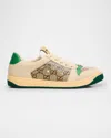 Gucci Gg Supreme Sneakers With Crystal Embellishments And Contrasting Rubber Sole