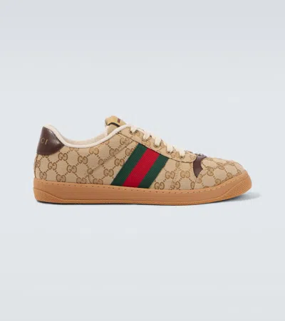 Gucci Screener Gg Canvas Sneakers In Brown