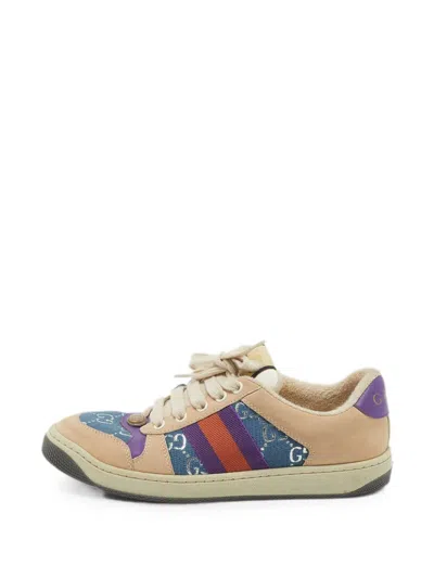Pre-owned Gucci Screener Gg Canvas Sneakers In Neutral