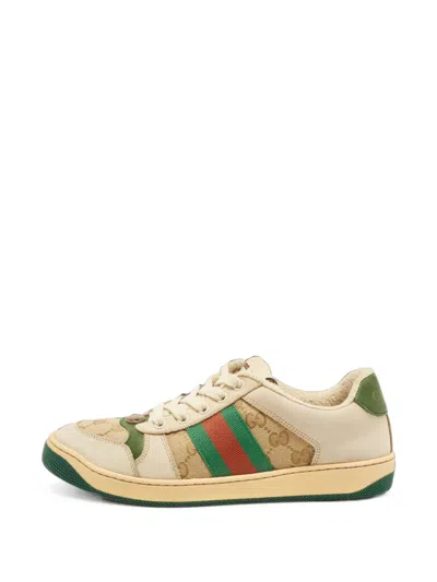 Pre-owned Gucci Screener Gg Canvas Sneakers In Neutrals