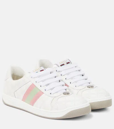 Gucci Screener Gg Canvas Sneakers In White