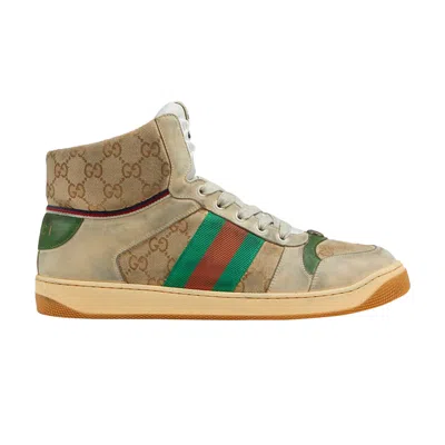 Pre-owned Gucci Screener Gg High 'off-white' In Tan