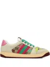 Gucci Screener Trainer In Gg Fabric And Multicolour Details In Brown