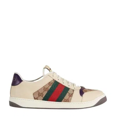 Gucci Screener Lace-up Sneakers In Multicolor
