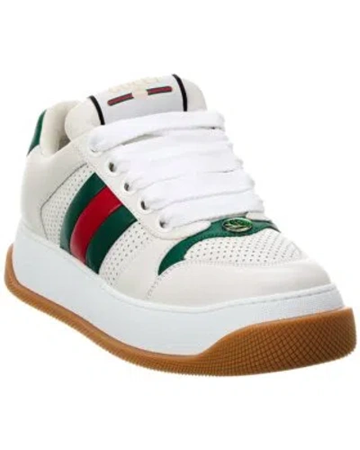Pre-owned Gucci Screener Leather Sneaker Men's In White