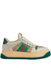 Gucci Screener Low-top Sneakers In Leather In Nude
