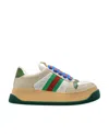 Gucci Screener Leather Sneakers In Nude