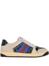 Gucci Womens Screener Sneaker With Crystals Gg In Neutral