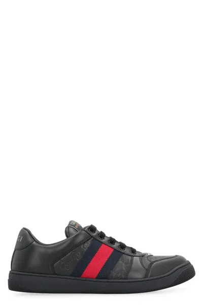 Gucci Screener Low-top Sneakers In Black