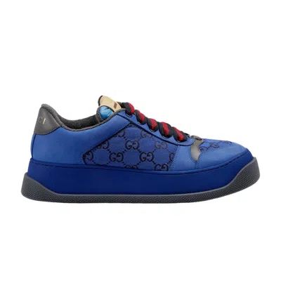 Pre-owned Gucci Screener Sneaker 'gg Monogram - Imperial Blue' | Men's Size 12.5