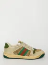 Gucci Screener Embellished Canvas-trimmed Distressed Leather Sneakers