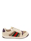 Gucci Screener Lace-up Sneakers In Beige