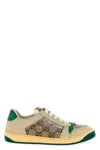 Gucci Gg Supreme Sneakers With Crystal Embellishments And Contrasting Rubber Sole In Multi