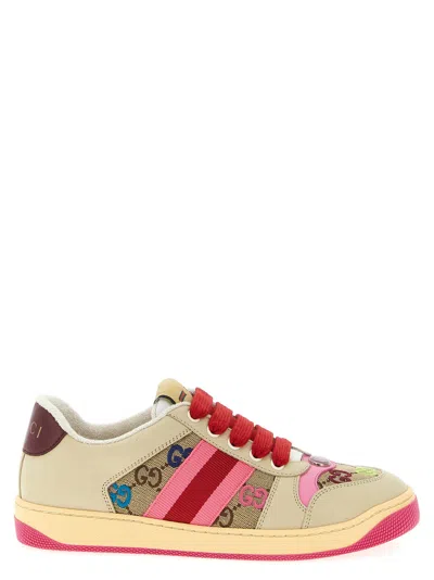 Gucci Multicolor Fabric And Leather Sneakers