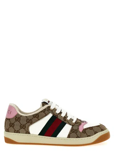 Gucci Screener Sneakers Multicolor In Brown