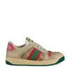 Gucci Screener Distressed Low-top Sneakers In Multicolor