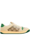 Gucci Gg Supreme Sneakers With Crystal Embellishments And Contrasting Rubber Sole In Brown