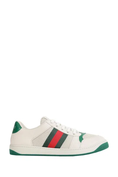 Gucci Screener Sneakers In White