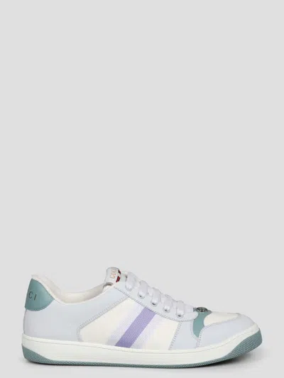 Gucci Canvas Screener Sneakers In White