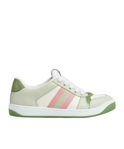 Gucci Screener Sneakers In White