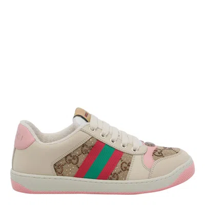 Gucci Screener Sneakers With Crystals In Multi