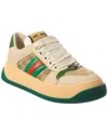 GUCCI GUCCI SCREENER WEB GG CANVAS & LEATHER SNEAKER