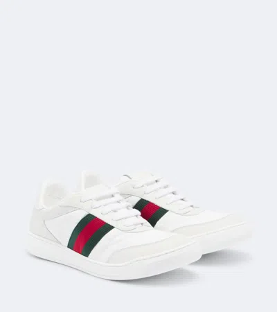 Gucci Screener Web Stripe Sneakers In White