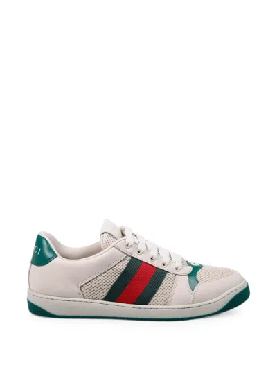 Gucci Multicolour Leather Screener Sneakers In White