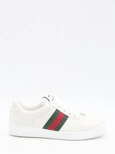GUCCI GUCCI SCREENER WHITE SNEAKERS