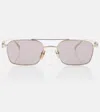 Gucci Script Aviator Sunglasses In Gold
