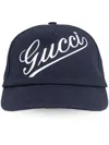 Gucci Script Baseball Cap In Blau