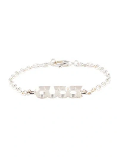 Pre-owned Gucci Script Chain Bracelet, 6.75" In Multi