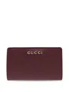 Gucci Script Continental Wallet In Red