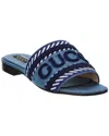 Gucci Script Denim Sandal In Multi
