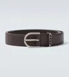 Gucci Script Leather Belt In Brown