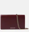 Gucci Script Leather Wallet On Chain In Red