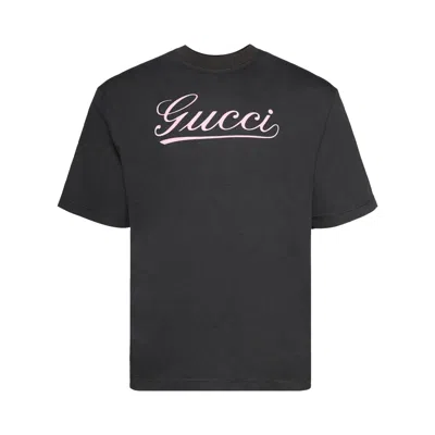 Pre-owned Gucci Script Logo T-shirt 'black'