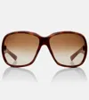 Gucci Script Square Sunglasses In Brown
