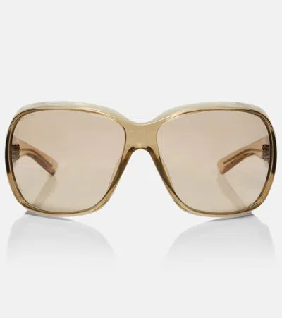 Gucci Script Square Sunglasses In Neutral
