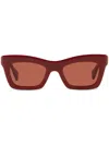 Gucci Rectangle-frame Sunglasses In Red