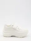 Gucci Sculpted Platform Wave Sneaker With Velcro Strap In White