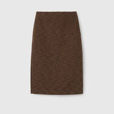Gucci Seeded Wool Skirt In Brown