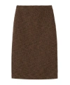 Gucci Seeded Wool Skirt In Brown