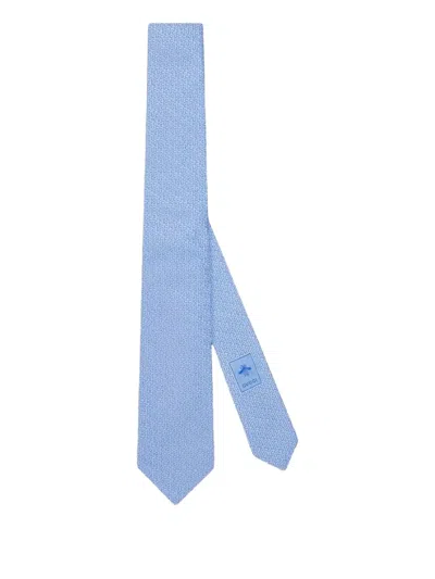 Gucci Seidenkrawatte Mit Logo-schild In Blue